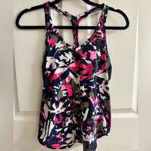 lululemon athletica Pink and Blue Abstract Tank Top